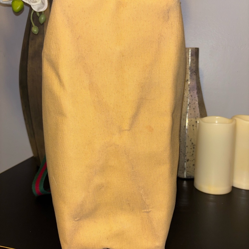 Vintage-Gucci Golden Sherry-Line Canvas Tote. - Picture 8 of 10